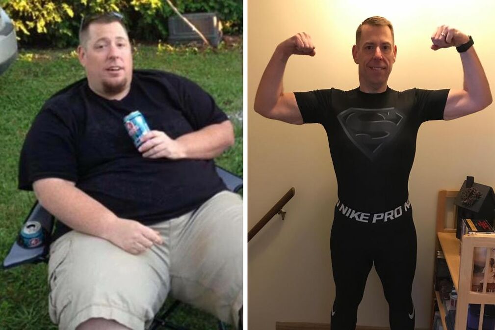 man before and after ketogenic diet